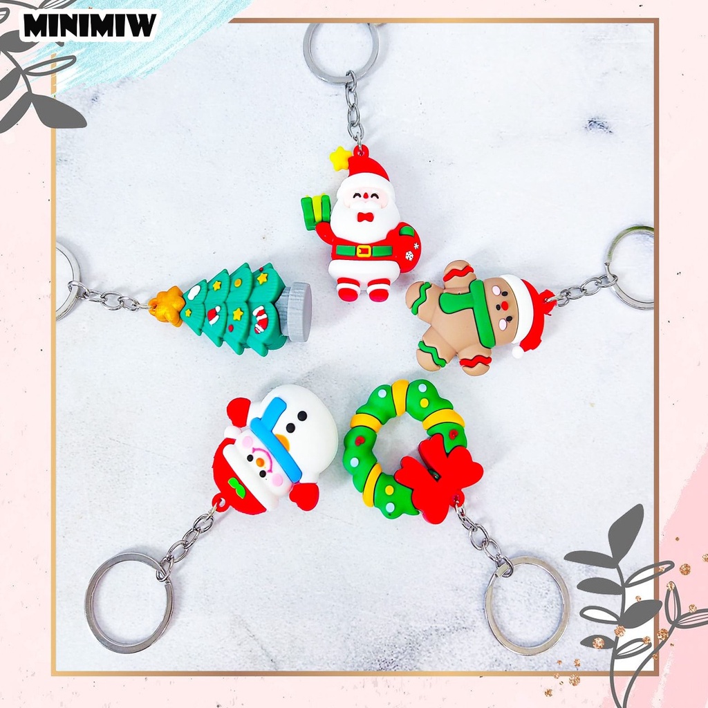 GANTUNGAN KUNCI NATAL CHRISTMAS GANCI KEY CHAIN KEY RING BONEKA SALJU SINTERKLAS