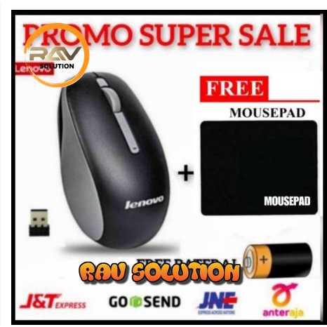 Mouse Wireless gaming Lenovo original N100 Free bateari+mousepad / Mouse Lenovo Wireless gaming  N100 - PROMO  - RAV SOLUTION