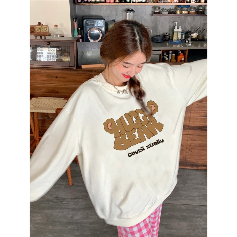 EUNII Sweater Lengan Panjang Korean Style/Hoodie Oversize/Baju Wanita/Switer Wanita