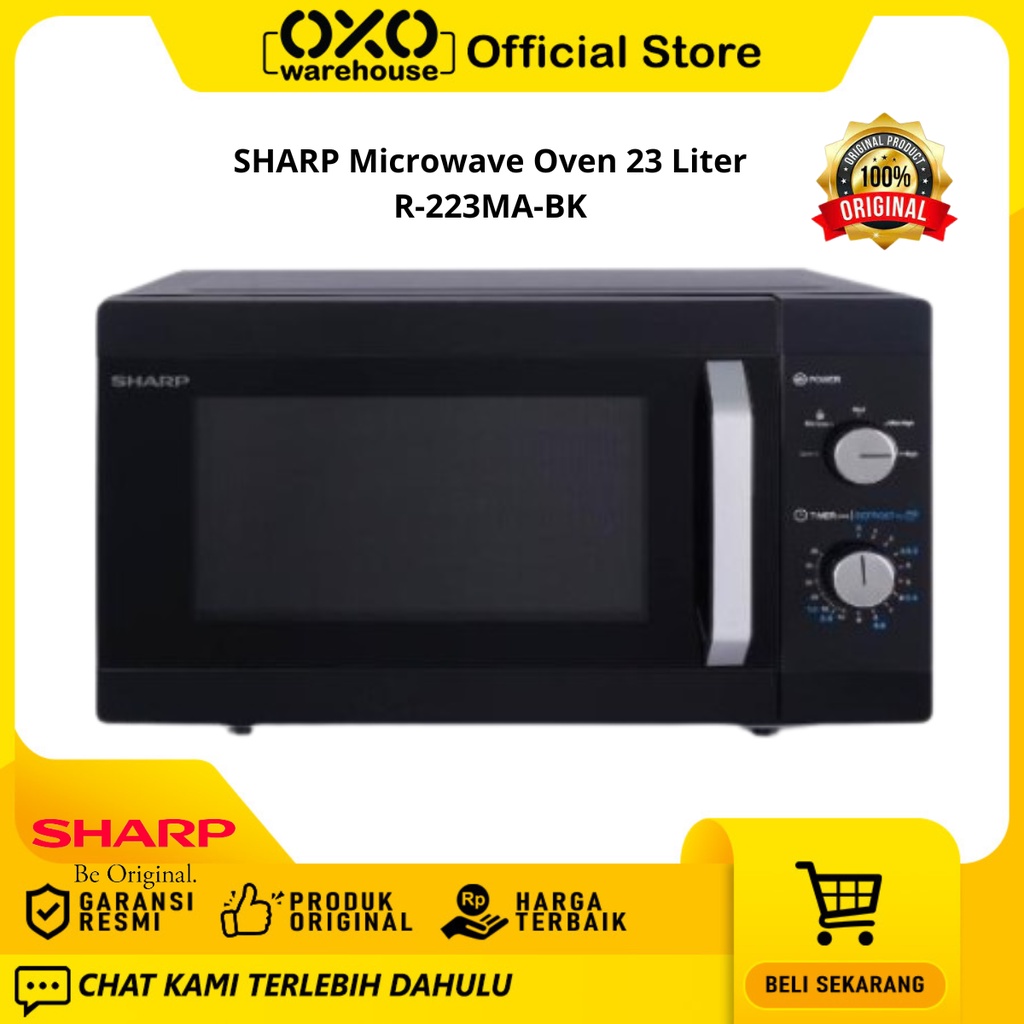 Sharp Microwave Oven R-223MA-BK 23 Liter Low Watt Hemat Listrik Garansi Resmi