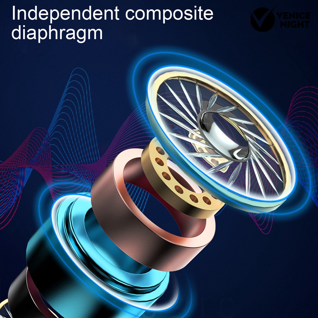 (VNEP) (Berkabel) Earbud Ergonomis HiFi Sound Volume Adjustable Type-C Wire Control Earphone dengan Micphone untuk Karaoke