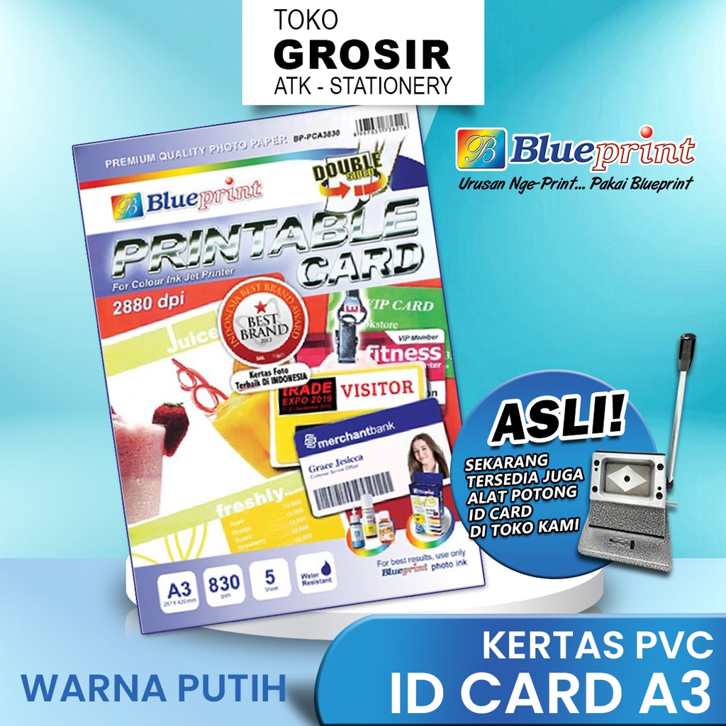 

ID Card A3 Bahan Cetak idcard sendiri Printable Card BLUEPRINT Kertas PVC untuk Kartu Pelajar Member