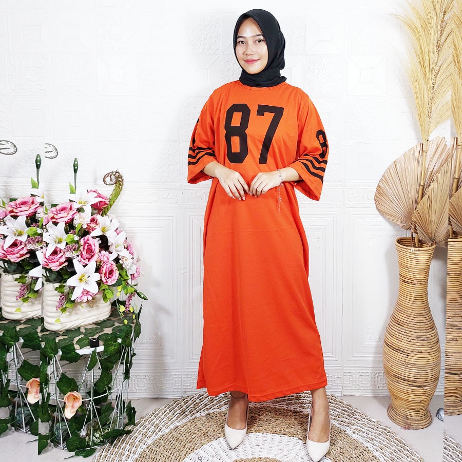 CARLINA LONG TUNIK DRESS 87 UNIGLO OVERSIZED FIT S TO JUMBO WANITA