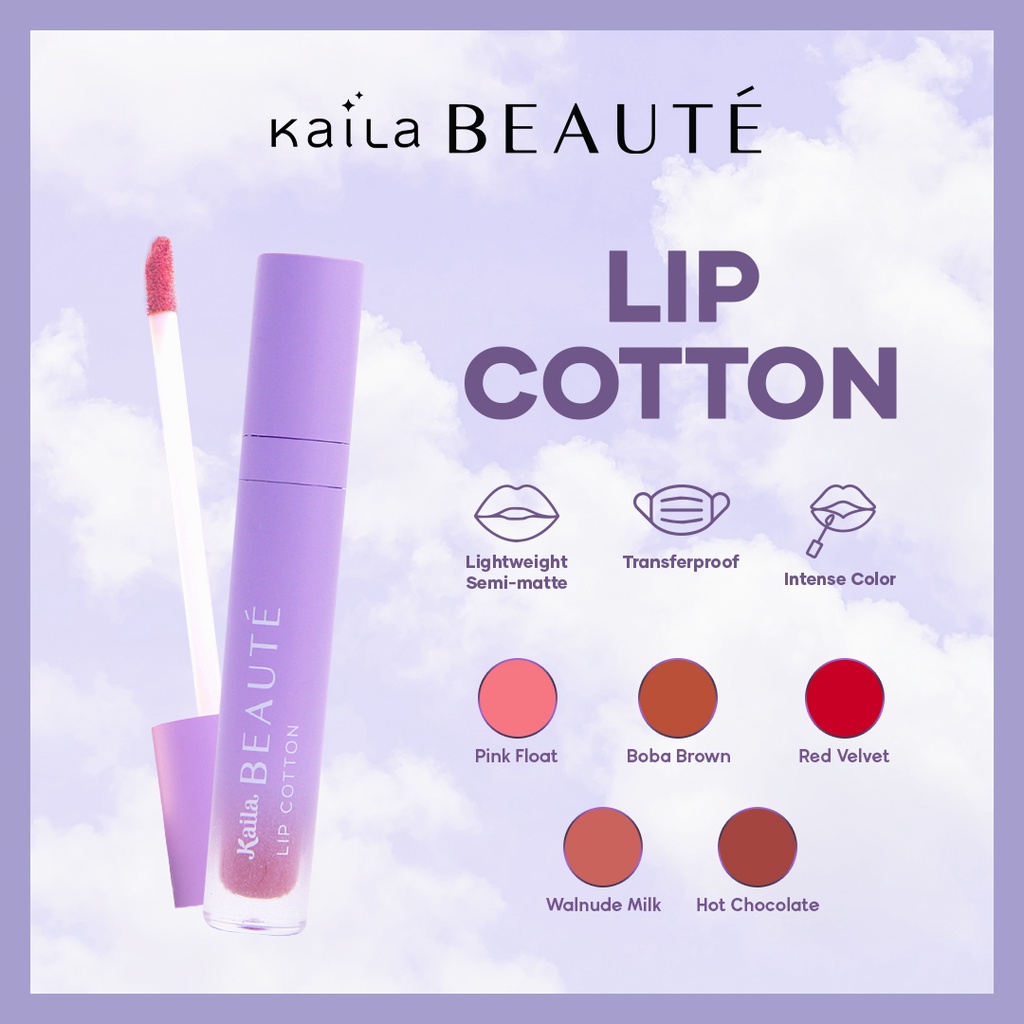 Jual KAILA BEAUTE Lip Cotton Lip Cream Matte Transferproof Shopee