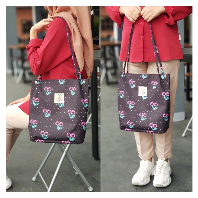 Tas tote keren Bahan Kanvas &amp; Korduroi Totebag Resleting