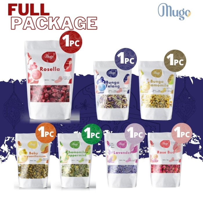 

PAKET ALL KRISAN, CHAMOMILE, TELANG, MINT, ROSELLA, LAVENDER, ROSE BUD