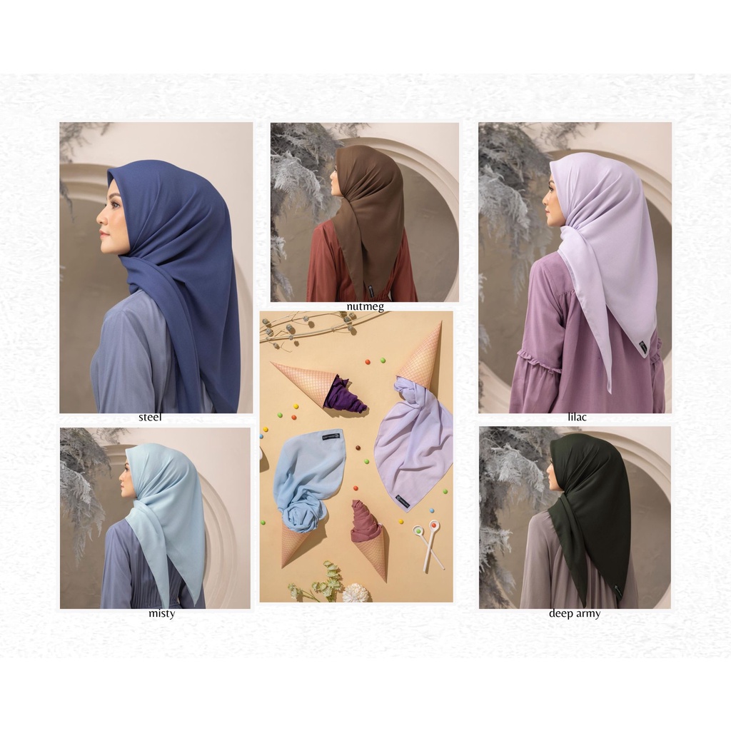 READY STOCK, Jilbab polos segiempat, HL voal, Heaven Lights