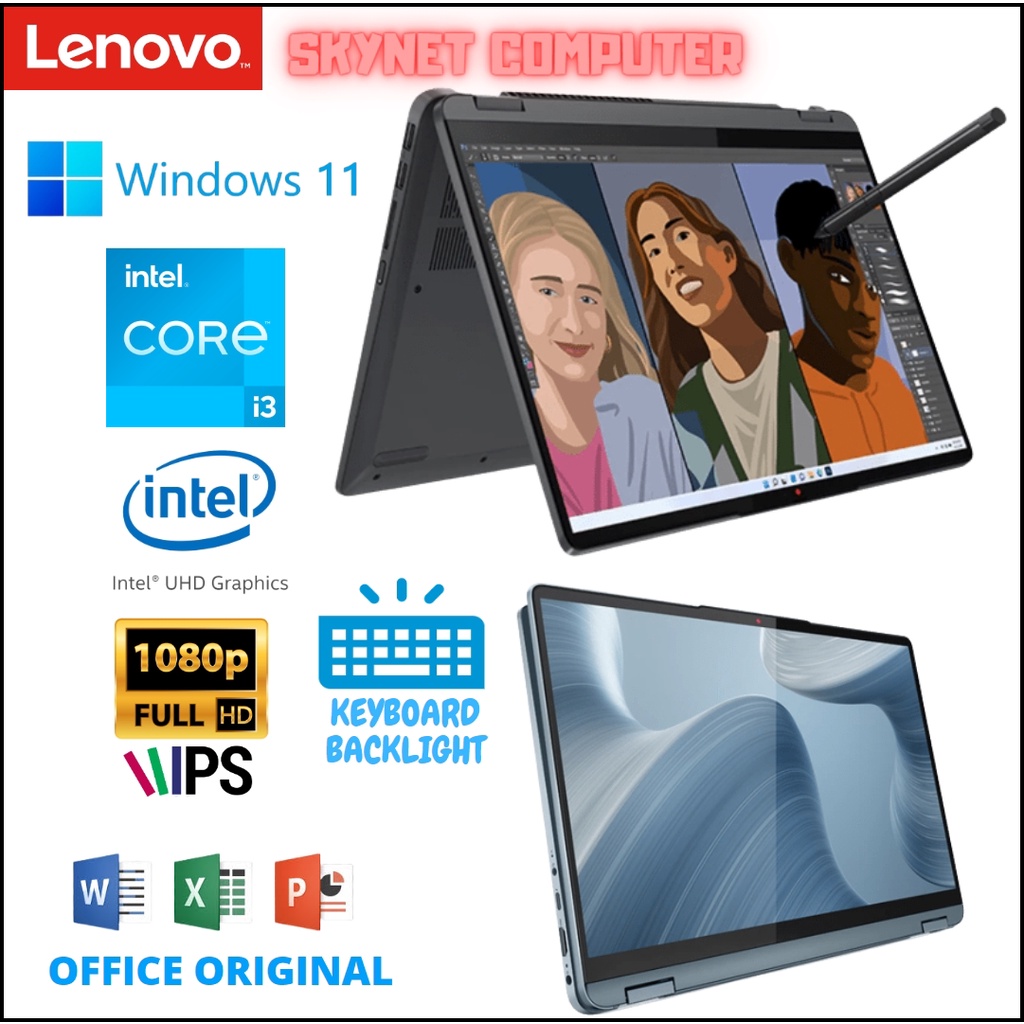 LENOVO FLEX 5 INTEL CORE i3 1215U RAM8GB SSD512GB 14 FHD TOUCHSCREEN WINDOWS 11 DAN OHS 2021 ORIGINAL