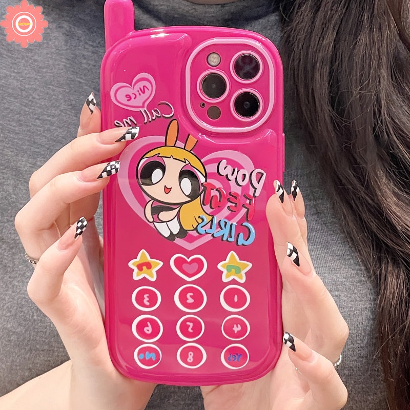 Soft Case Desain Kartun Powerpuff Girls Heart Gaya Retro Vintage Untuk iPhone 11 12 13 14 Pro MAX 14 7 8 Plus XR X XS MAX