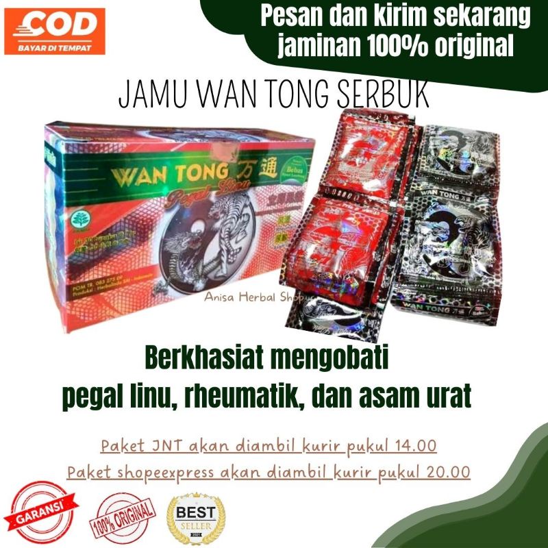 Jual Sachet Jamu Wan Tong Serbuk Original Jamu Pegal Linu Asam Urat Shopee Indonesia