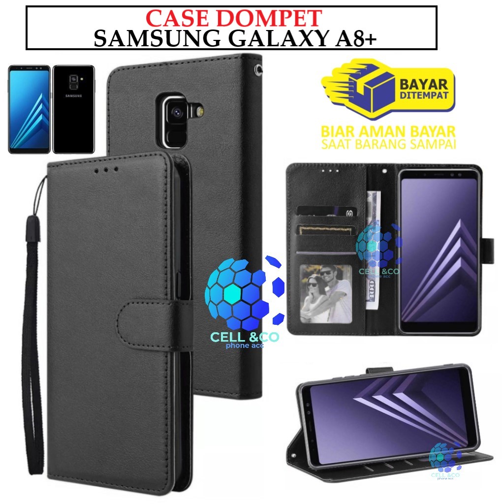 SAMSUNG GALAXY A8 PLUS CASE FLIP LEATHER WALLET PREMIUM FLIP CASE BUKA TUTUP KESING HP CASING FLIP CASE WALLET SAMSUNG GALAXY A8+