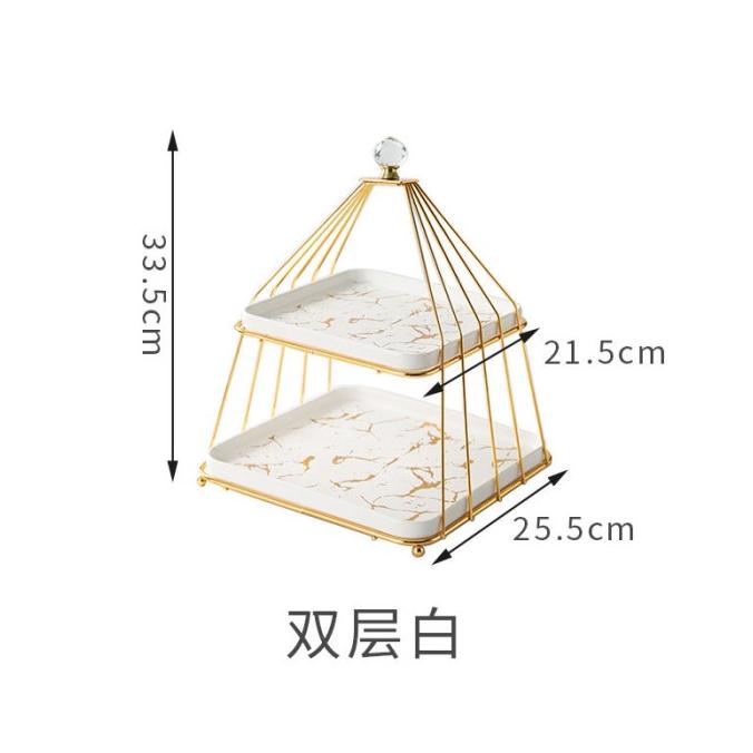 Tier Cake Stand Marble / Tier Cake Susun / Wadah Dessert Tray Layer