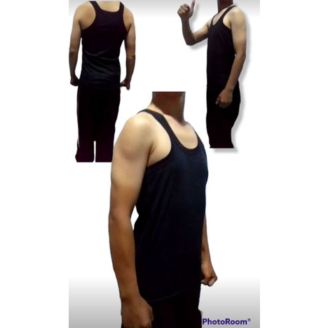 singlet salur hitam bapak ll kaos dalam pria katun salur