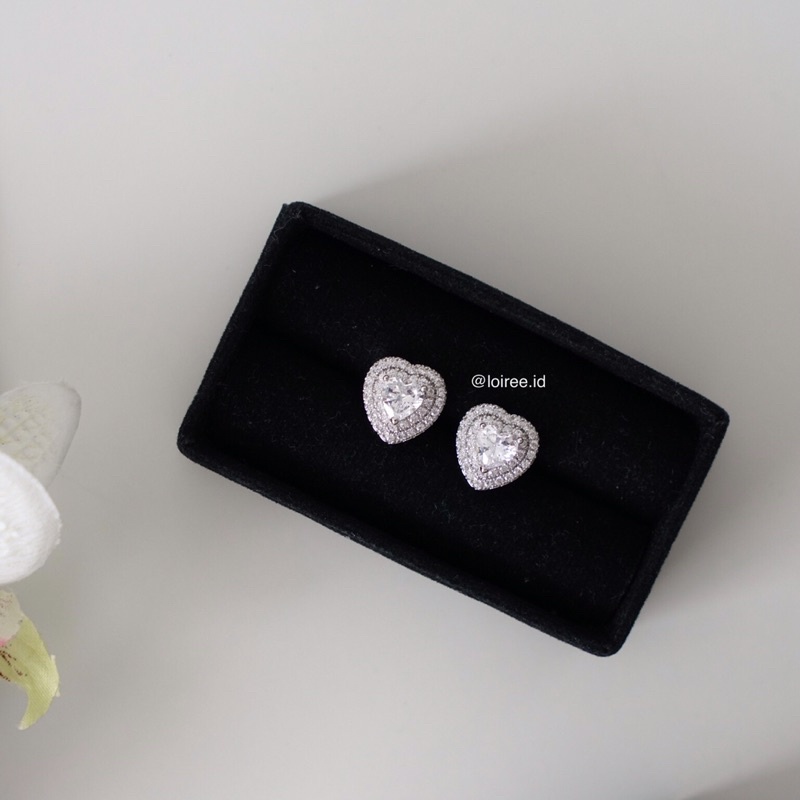 LOVITA | Luxe Collection - Zirconia Heart Daily Stud Earrings - Anting Wanita