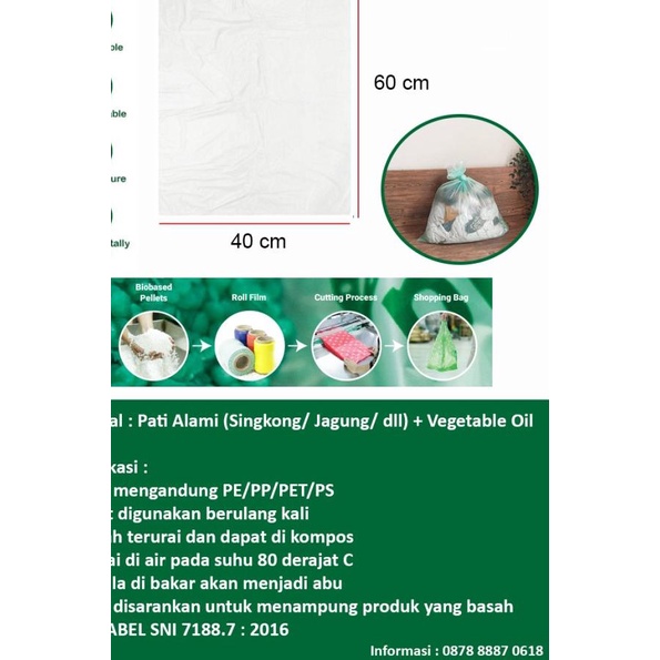 

Kantong Plastik Singkong Polos (Medium) / Cassava Bag BIODEGRADABLE