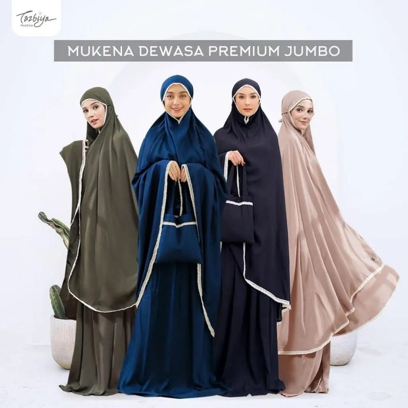 Mukena Dewasa Premium Jumbo Tazbiya Polos Termurah