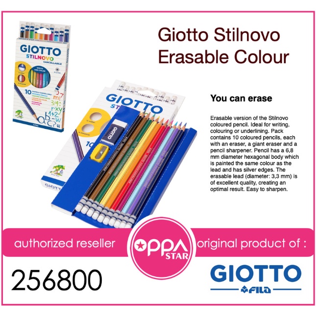 

Pensil Warna Bisa Dihapus Giotto Stilnovo Erasable Set 10 - 256800