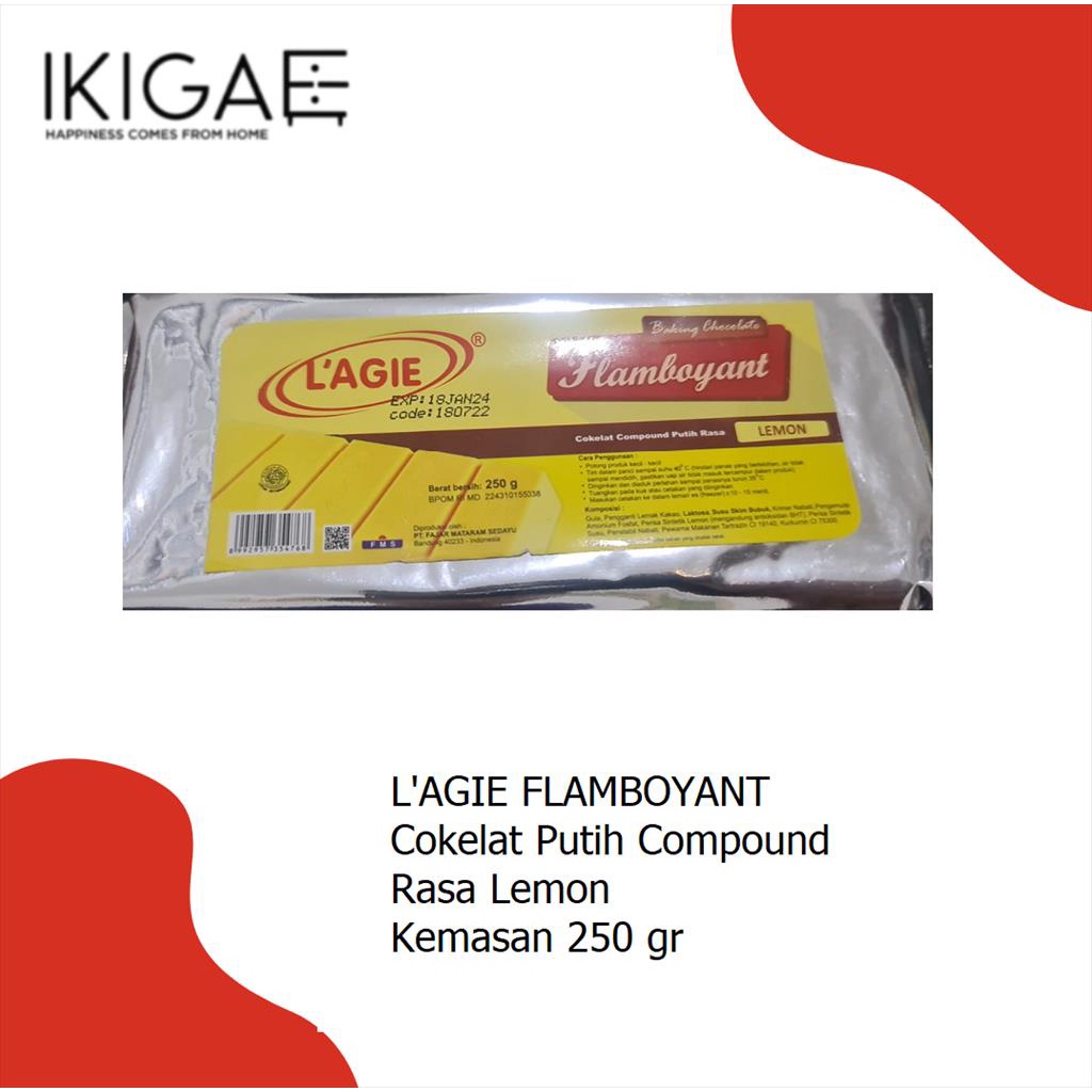 L'AGIE FLAMBOYANT COKLAT PUTIH COMPOUND ANEKA RASA KEMASAN 250 GR ALUM
