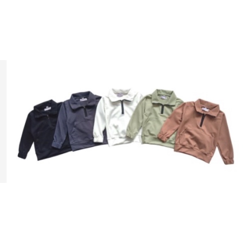 Sweater Waffle Half Zipper | Sweater Half Zipper Bayi dan Anak