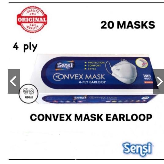 MASKER SENSI CONVEX 4PLY ISI 20 SENSI CONVEX MASK 4 PLY ISI 20 MASKER SENSI CONVEX 4 PLY