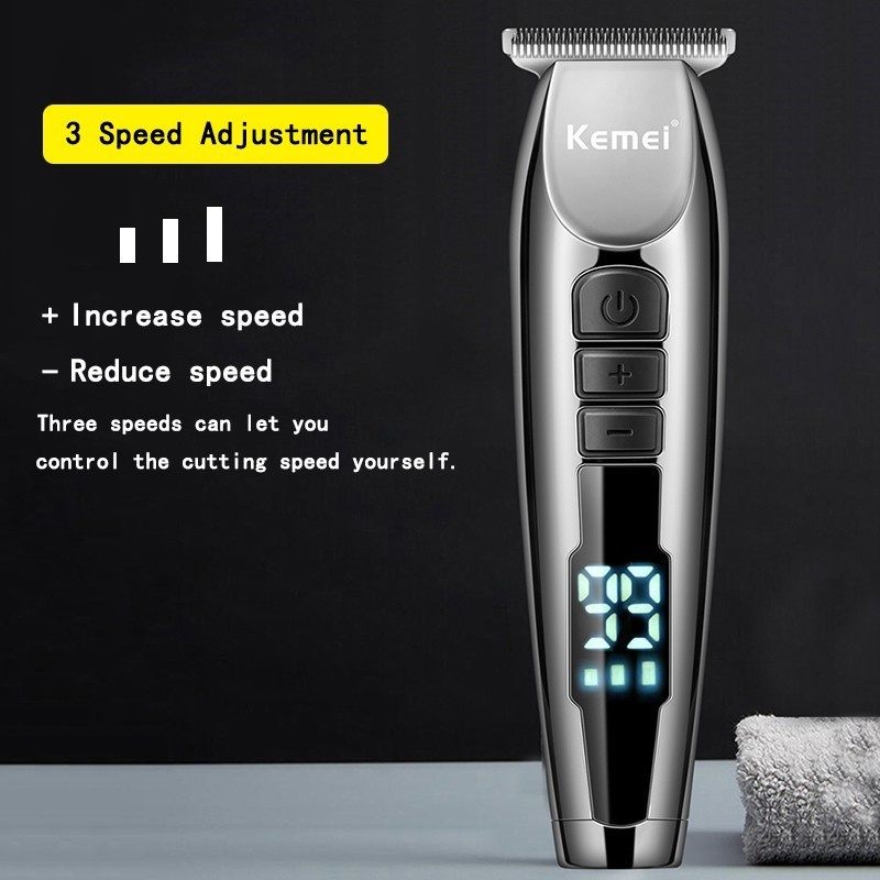 Kemei Trimmer km-929 LCD alat cukur rambut