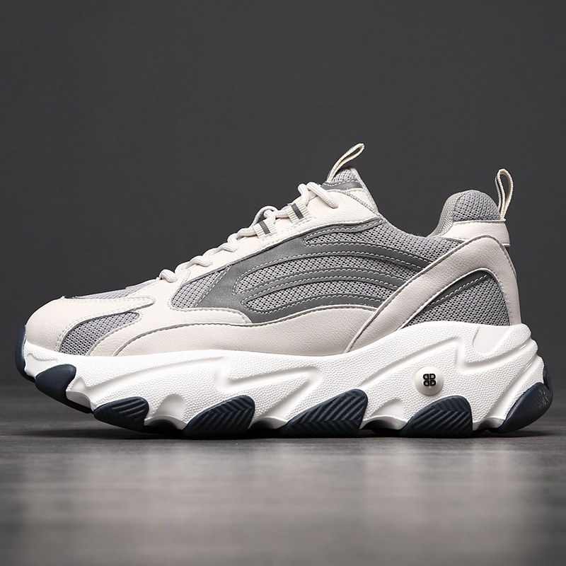 Sepatu Pria 2020     Korea Kasual Sneakers Pria Tren Ayah Sepatu Mesh Kulit Pria sepatu