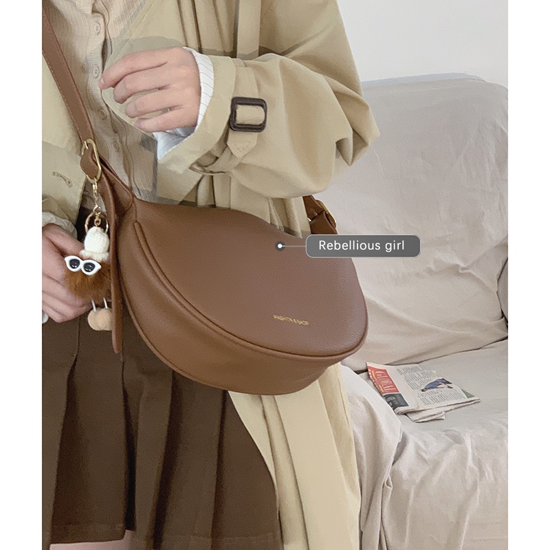 Suhao all-match ins messenger bag female 2022 fashion trendi baru tas pangsit retro tas bahu kasual pesta mahasiswa