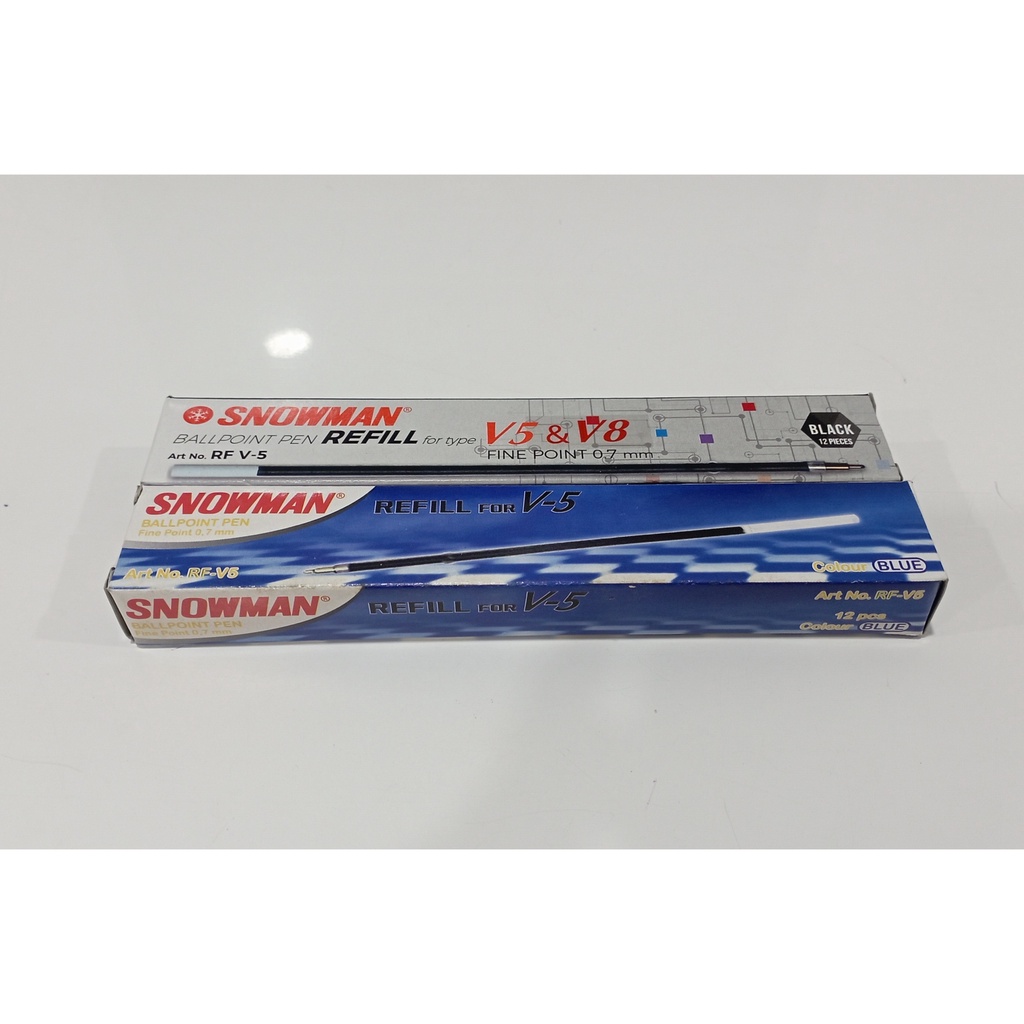 

Refill Pulpen SNOWMAN V5 V8 Fine Point 0.7 mm Isi 12 RF V-5
