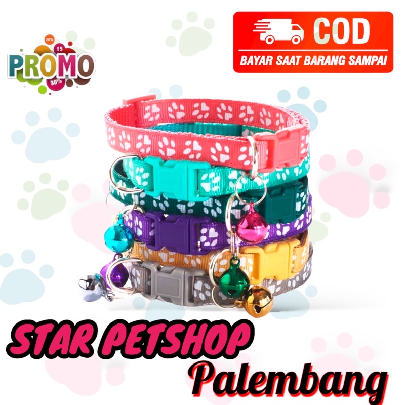 kalung Kucing Motif PAW bahan tebal murah