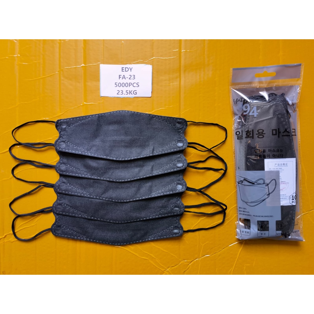 GROSIR MEDAN - MASKER KF94 KOREA MASKER KF94 HITAM Y&B YANG ADA GARIS DI HITUNG MASKER KF94