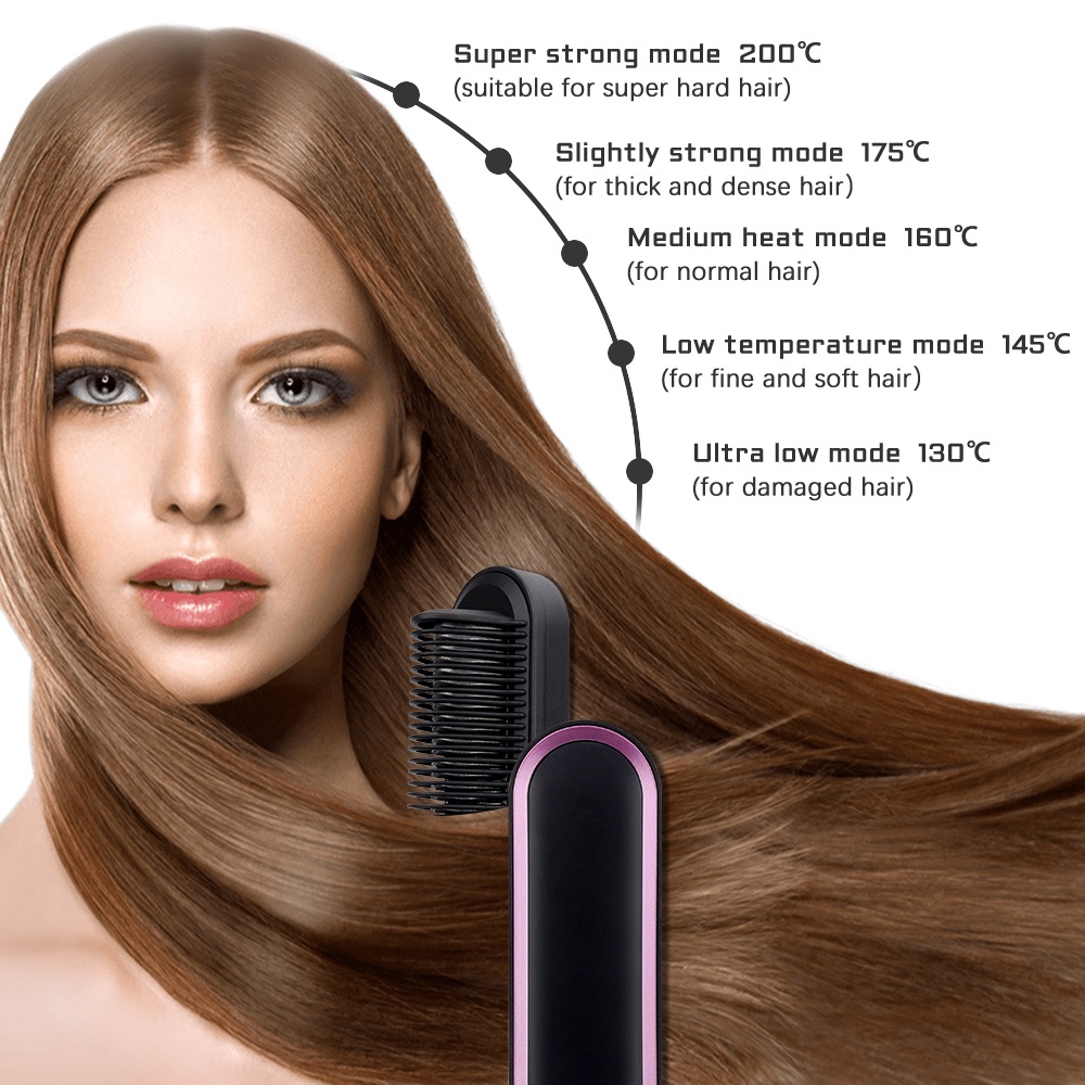 CATOKAN PELURUS RAMBUT 2IN1 STRAIGHTENER COMB HAIR STLYLIST