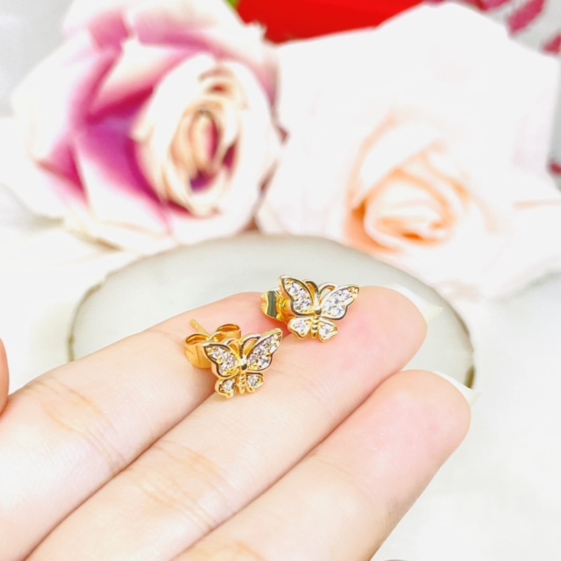 Anting tusuk kupu permata gold xuping murah meriah