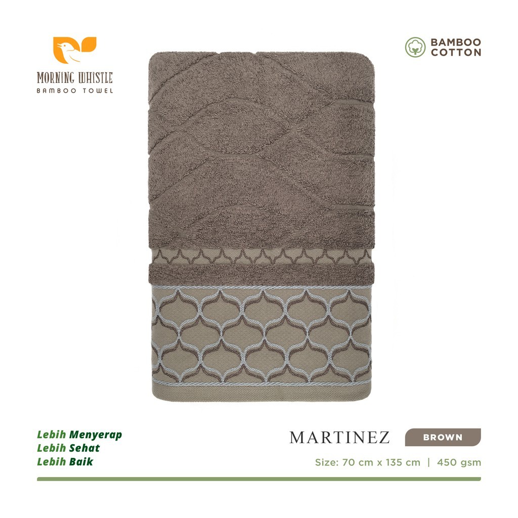 Handuk Mandi Dewasa Morning Whistle Bamboo Martinez ukuran 70 x 135 cm