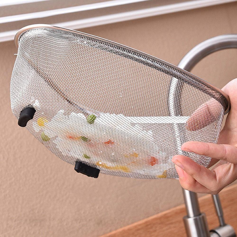 【 ELEGANT 】 Drain Basket Non-slip 1Pcs Saringan Makanan Sayuran Saringan Wastafel Dapur Kapasitas Besar