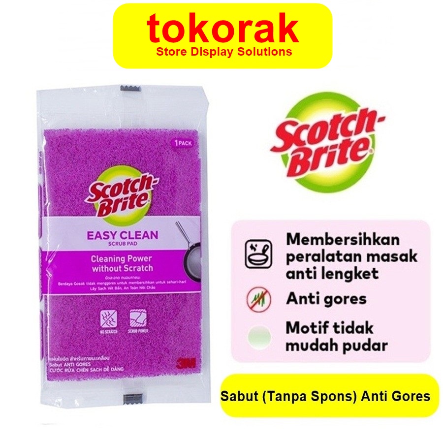 3M SCOTCH BRITE SABUT SPONS CUCI PIRING ANTI GORES SCRUB PAD STD-/1-85