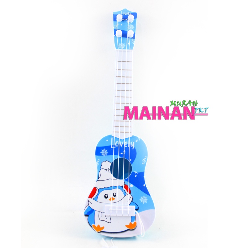 MAINANKEI MAINAN ANAK MURAH GUITAR UKULELE YE26 MUSICAL INSTRUMENT MOTIF ANIMAL GUITAR KEREN