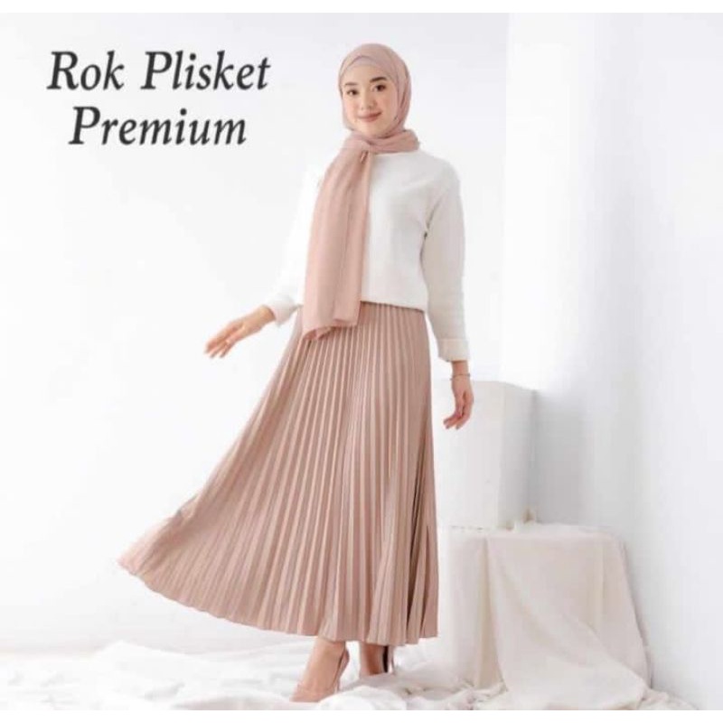 Rok Plisket Panjang / Rok Bawahan Plisket - Aluna Plisket Long Skirt