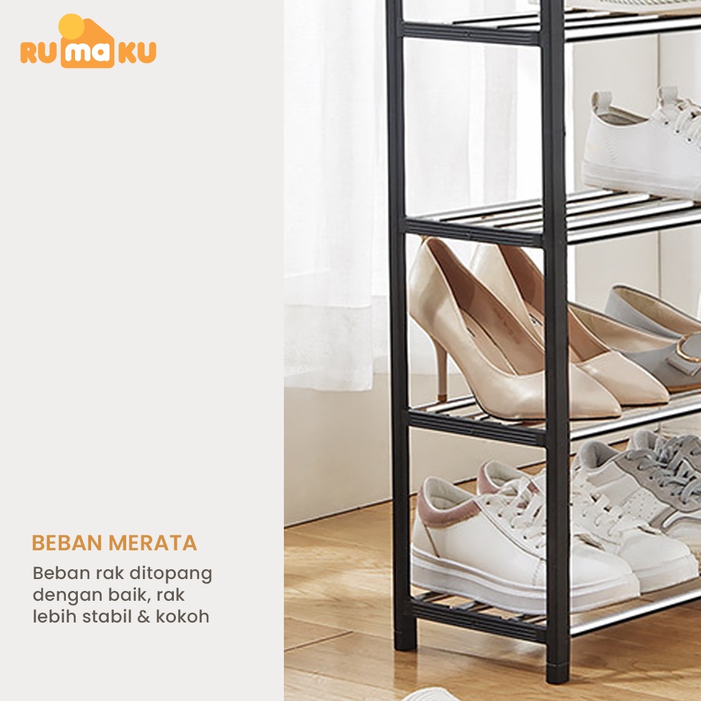 Rumaku Rak Sepatu 4 dan 5 Susun Serbaguna Portable Tempat Sepatu Sandal