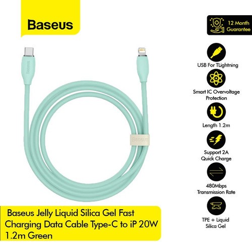 BASEUS Jelly Liquid Silica Gel Fast Charging Cable Data C to iP 20W