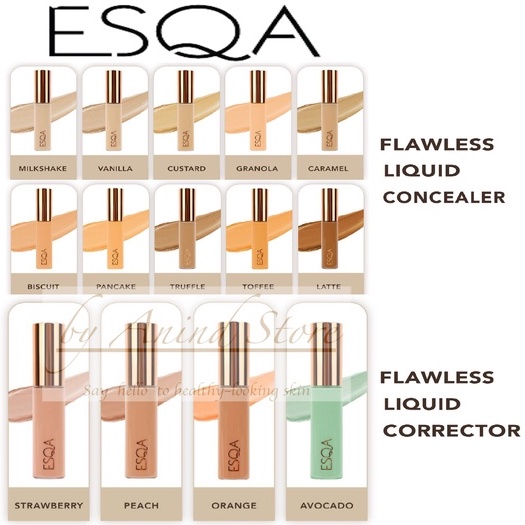 ESQA Flawless Liquid Concealer 5gr ESQA Flawless Liquid Corrector 5gr ESQA Concealer ESQA Color Corr