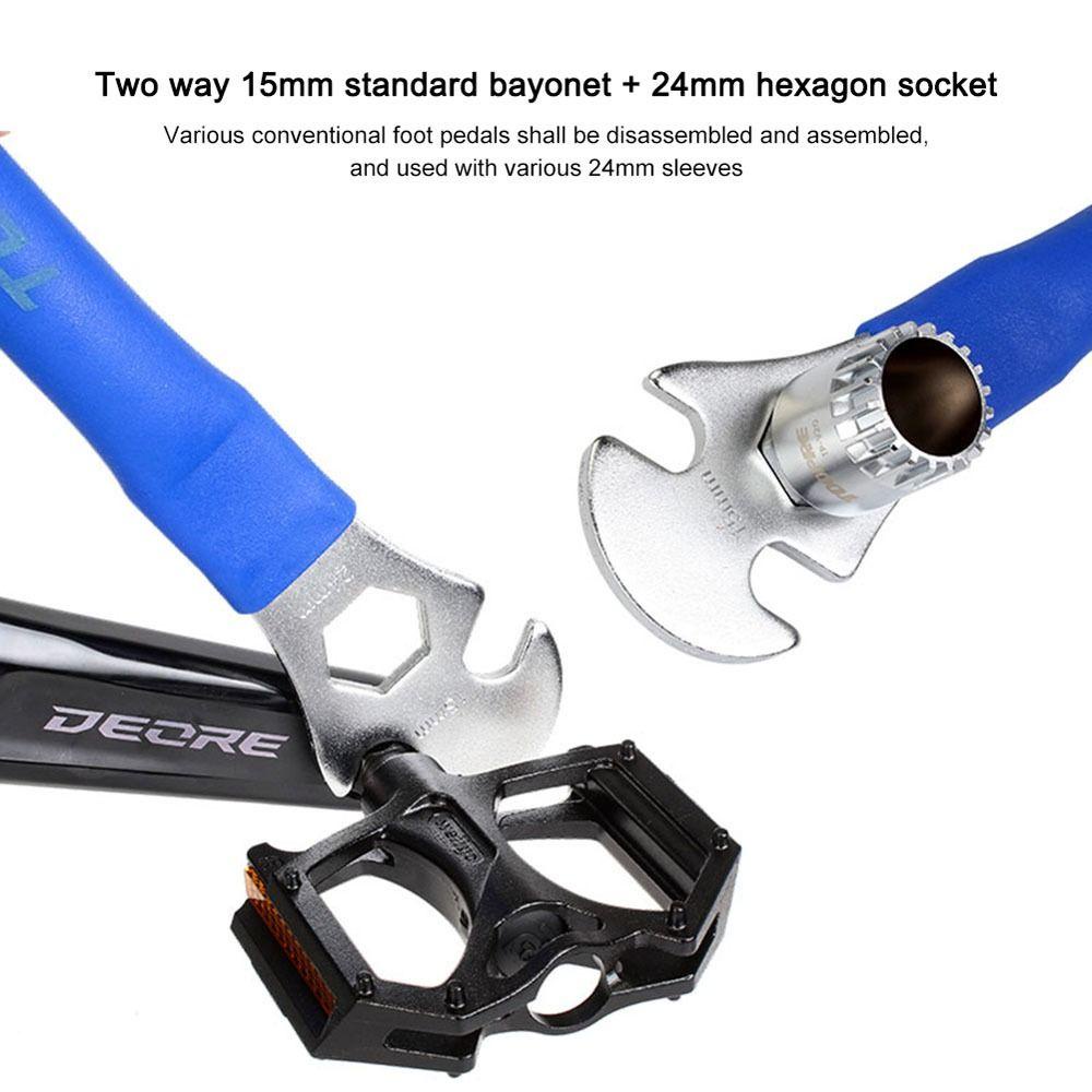 Lanfy Kunci Inggris Pelepas Pedal Sepeda 15mm Tahan Lama Bagian Bersepeda Aksesoris Sepeda Pedal Removal Wrench Alat Sepeda Removal Wrench