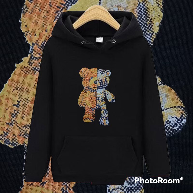 cod Sweater Hoodie pria wanita TEDDY BEAR terbaru/sweater hitam pria wanita kekinian