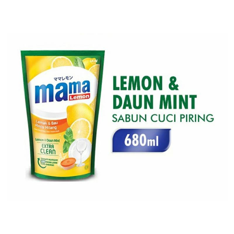 Mama Lemon Cairan Pencuci Piring RefillEkstrak Lemon 680mL