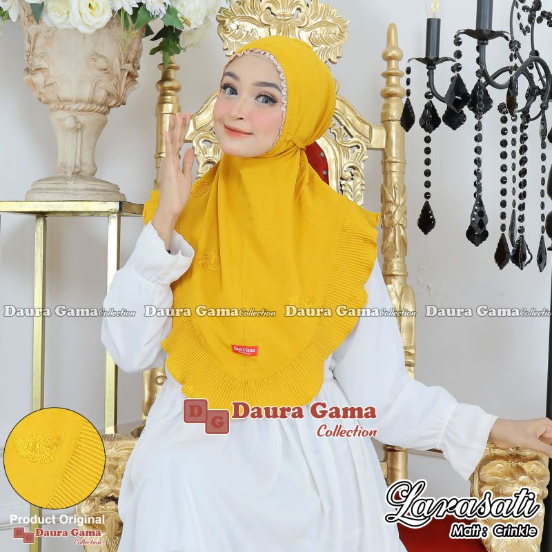 Hijab Instan Syria Kerut Renda LARASATI CRINKLE by Daura Gama