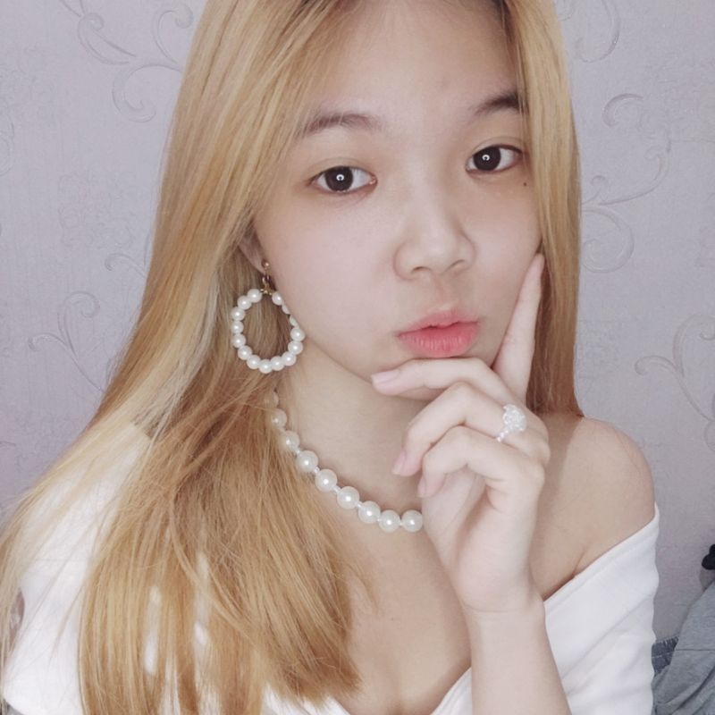 Veronica Pearl Hoops Stud Earrings Circle Anting Lingkaran Mutiara Tusuk Bulat Korean Style Gaya Korea