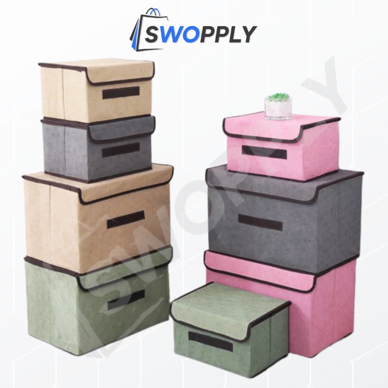 Swopply HL0440 Penyimpanan Multifunction Box baju Kotak penyimpanan dengan penutup Storage Box Tempat