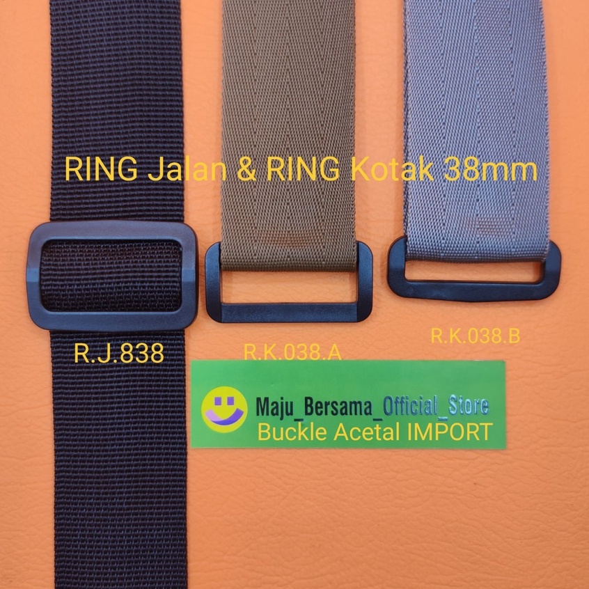 Buckle Acetal Import - Ring Jalan &amp; Ring Kotak 38mm - isi 100p SK1