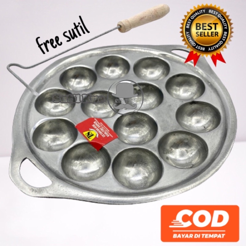 CETAKAN TAKOYAKI 13 lubang ANTI LENGKET FREE SUTIL MURAH/ CETAKAN TAKOYAKI FREE SUTIL/ PENGGORENGAN 