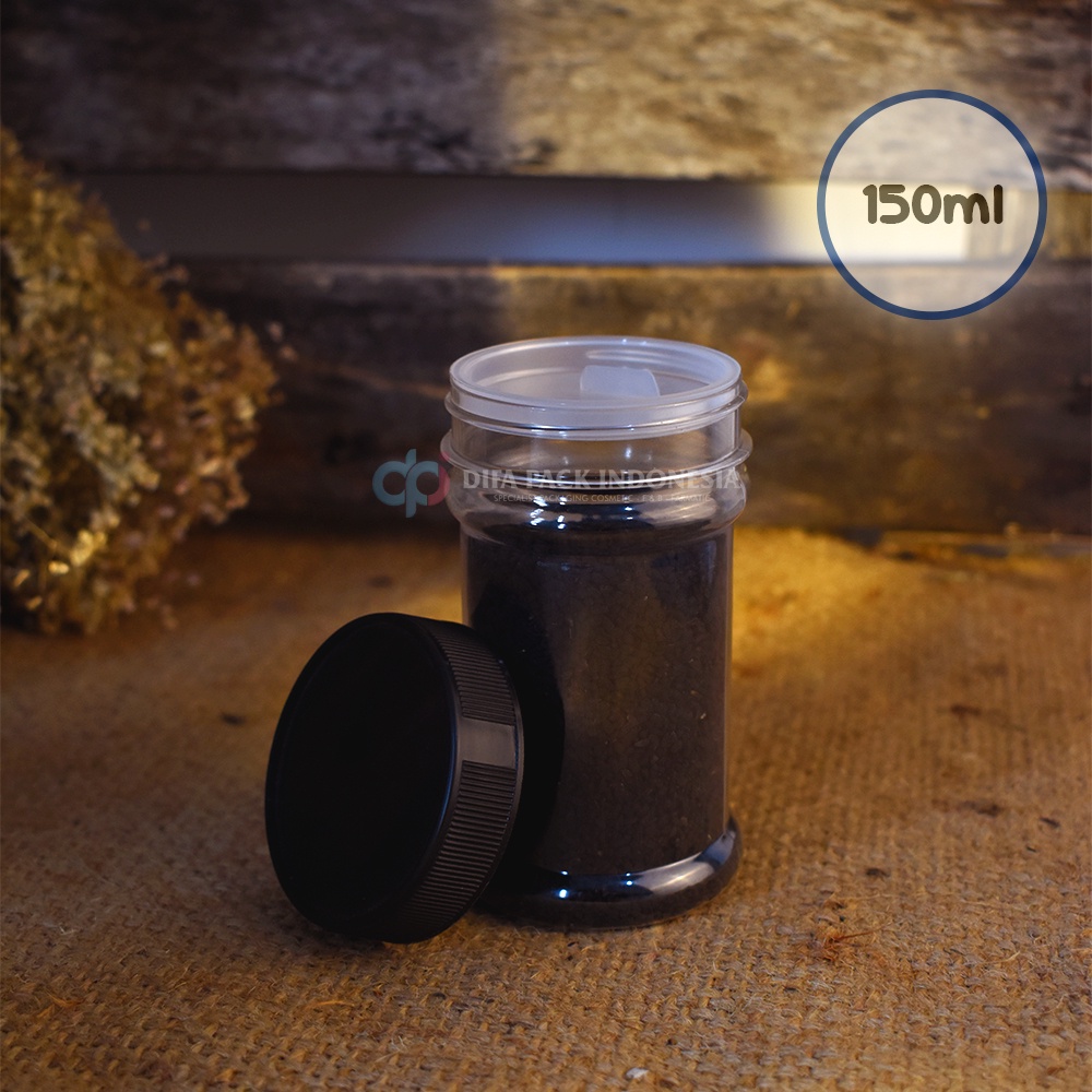 Jar Sambal/Jar Bumbu 150 Ml Tutup Hitam