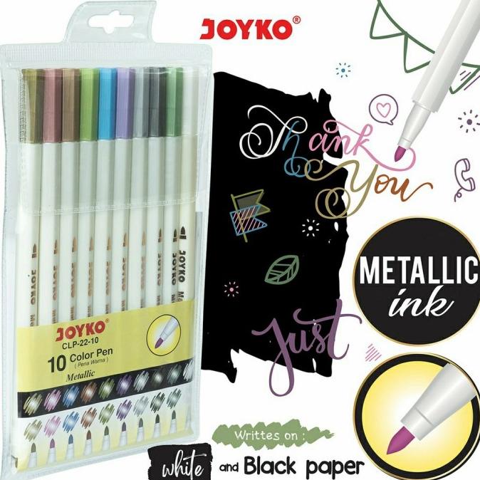 

JOYKO CLP 22 METALLIC SET 10 PEN GEL WARNA METALIK